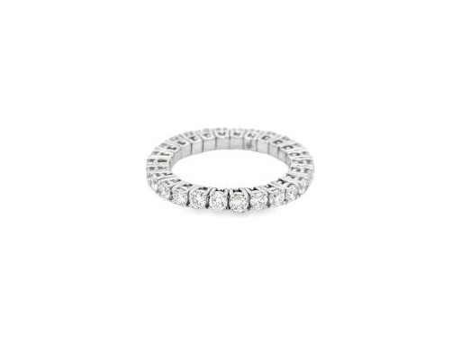18K White Gold Stretch Eternity Ring with Natural Round Diamonds